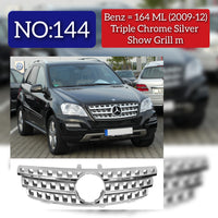 AMG Silver Chrome  Show Grill Compatible With Mercedes  Benz ML-Class W164 Tag 144