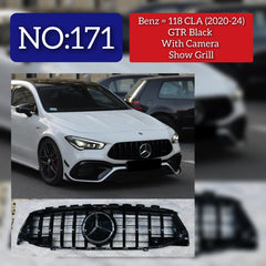 GTR Black Show Grill With Camera Compatible With Mercedes-Benz CLA 118 (2020-2024)