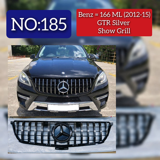 GTR Silver Chrome Show Grill Compatible With  Mercedes  Benz GLS-Class W166 Tag 185