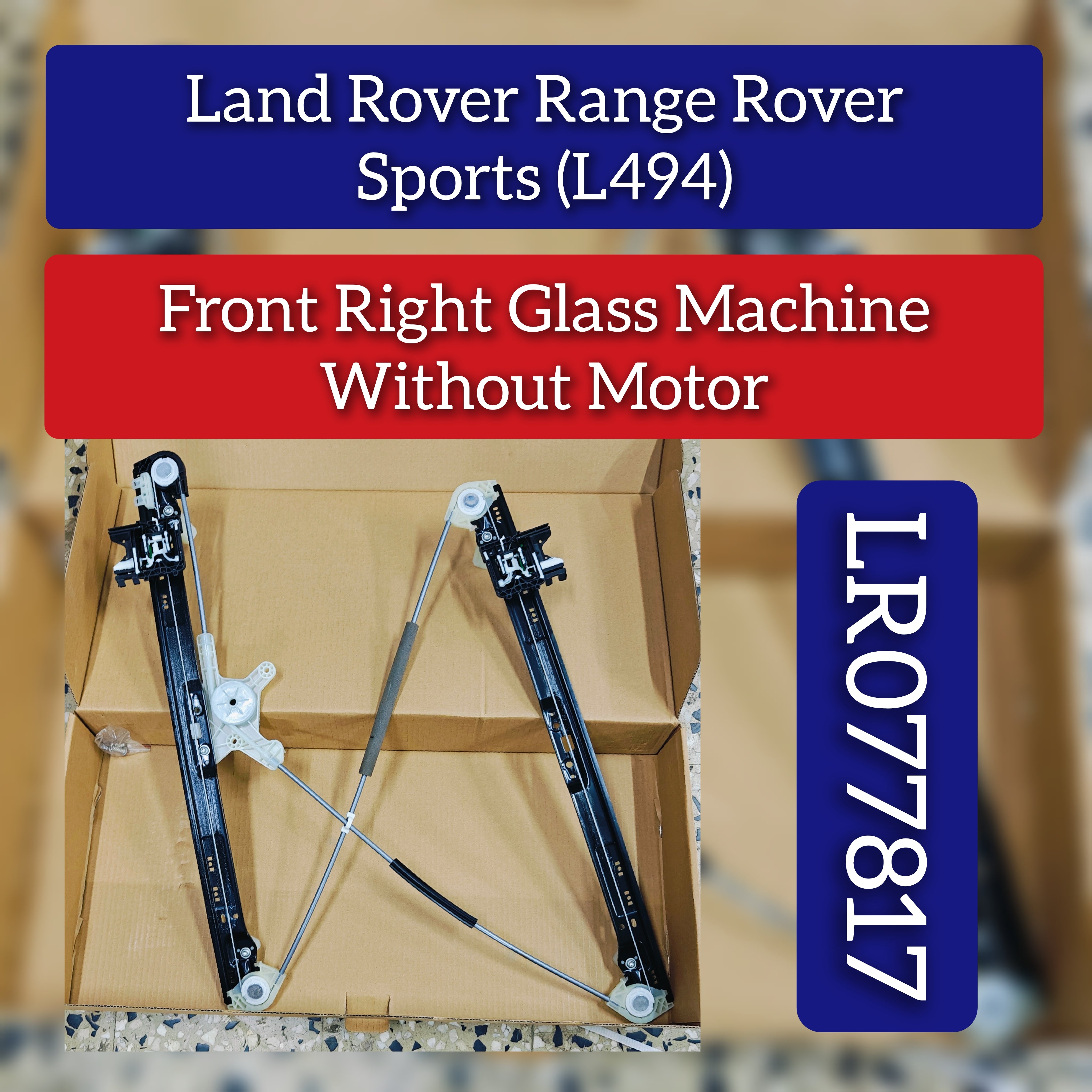 Front Right Glass Machine Without Motor LR077817 Compatible With Land Rover Range Rover (L494)