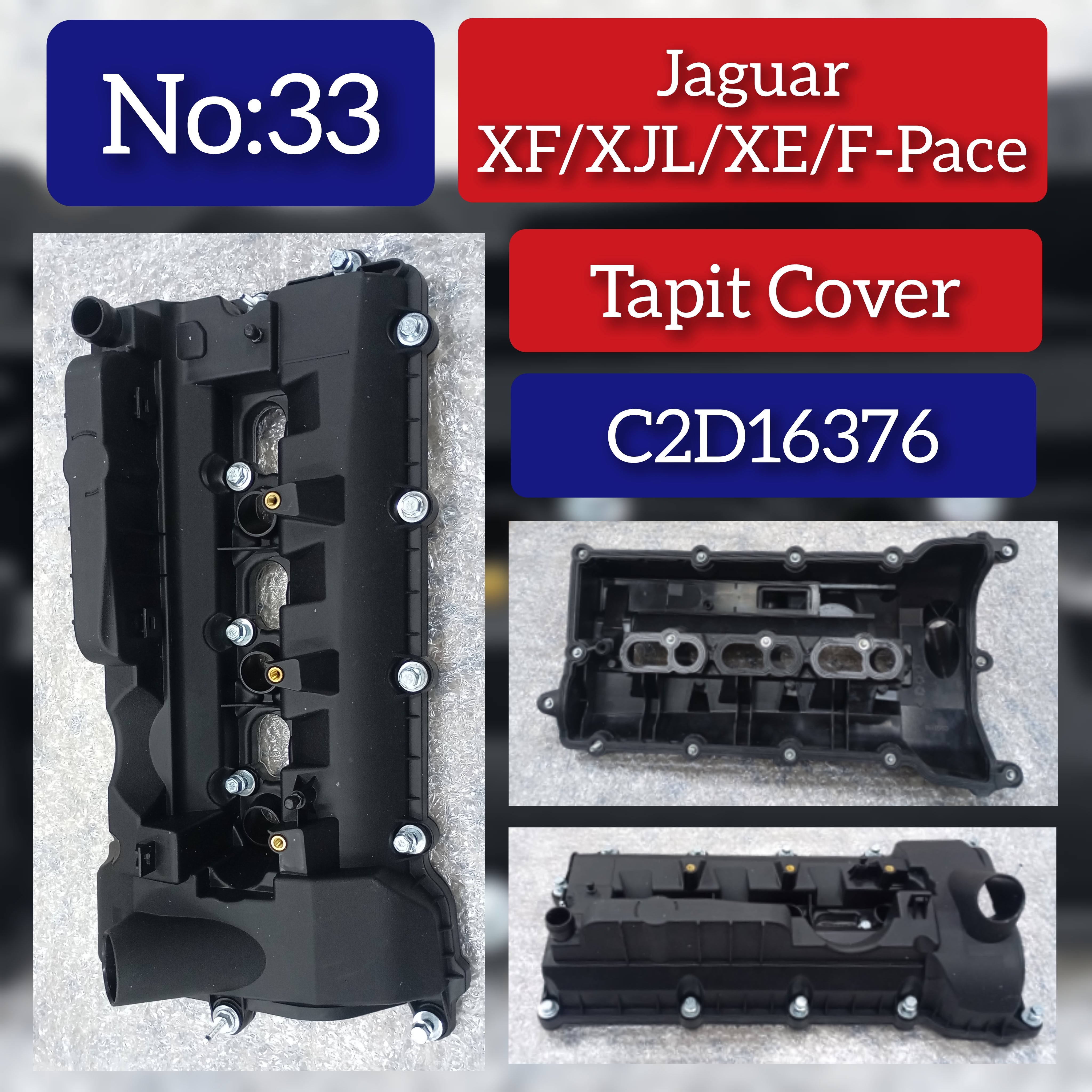 Tappet Cover Packing (Engine Valve Cover Gasket) C2D16376 Compatible With  JAGUAR F-TYPE Convertible & (X152) F-TYPE Coupe (X152) Tag No.33