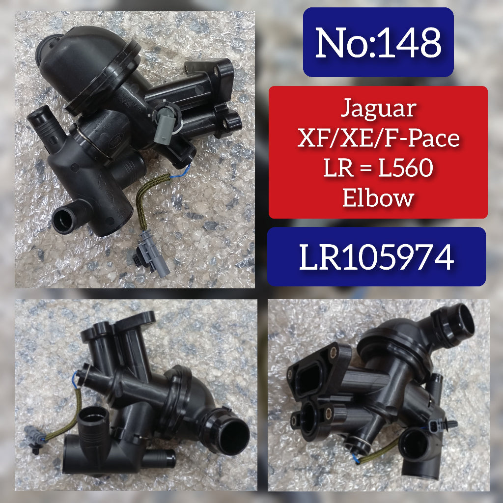 Elbow (Thermostat) LR105974 JDE36843 JDE38476 JDE39871 JDE40345 Compatible With Land Rover RANGE ROVER VELAR (L560) & F-PACE (X761), XE (X760), XF II (X260) Tag No.148