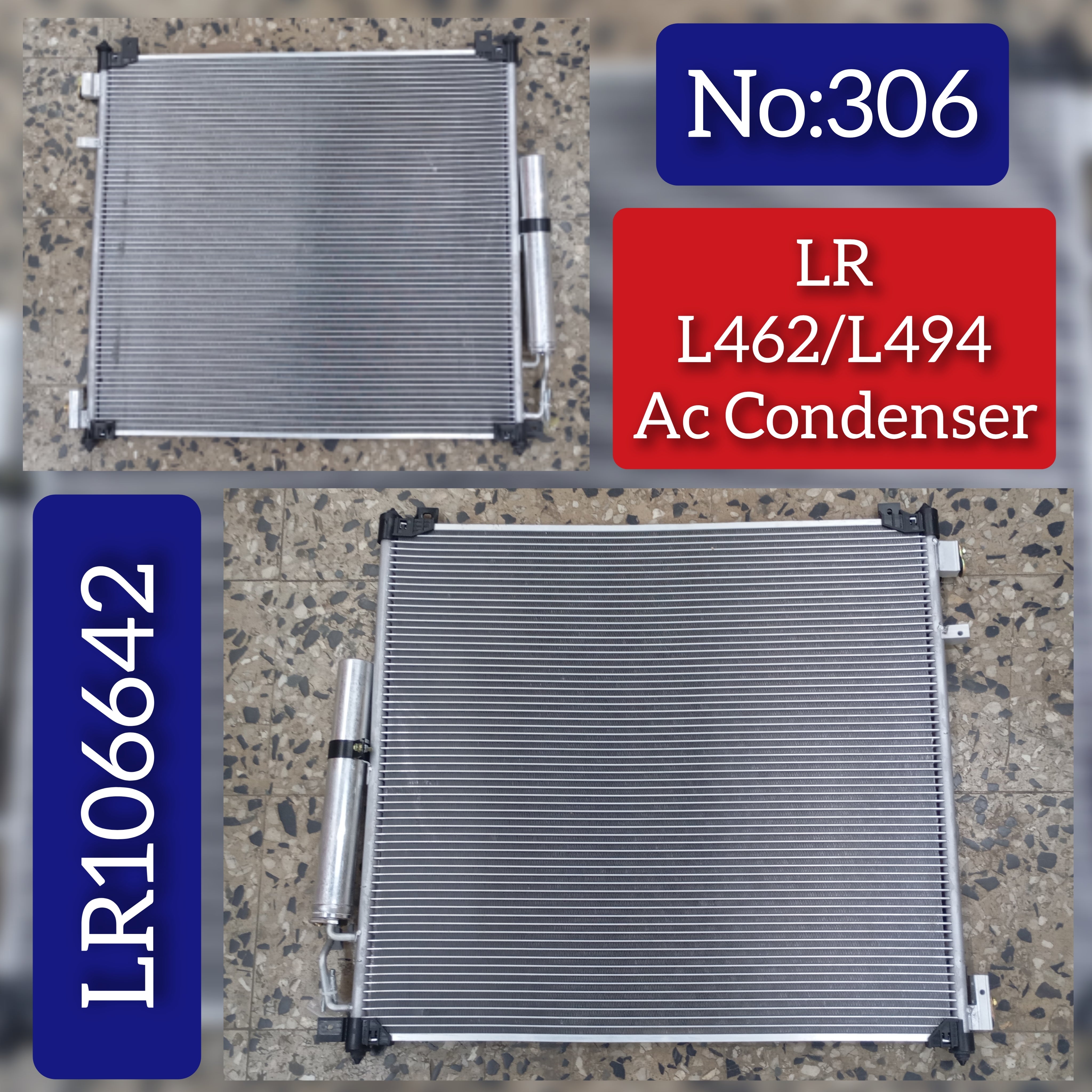 AC Condenser LR062424 LR106642 LR181384 Compatible with LAND ROVER DISCOVERY V (L462) & RANGE ROVER IV (L405) & RANGE ROVER SPORT II (L494)