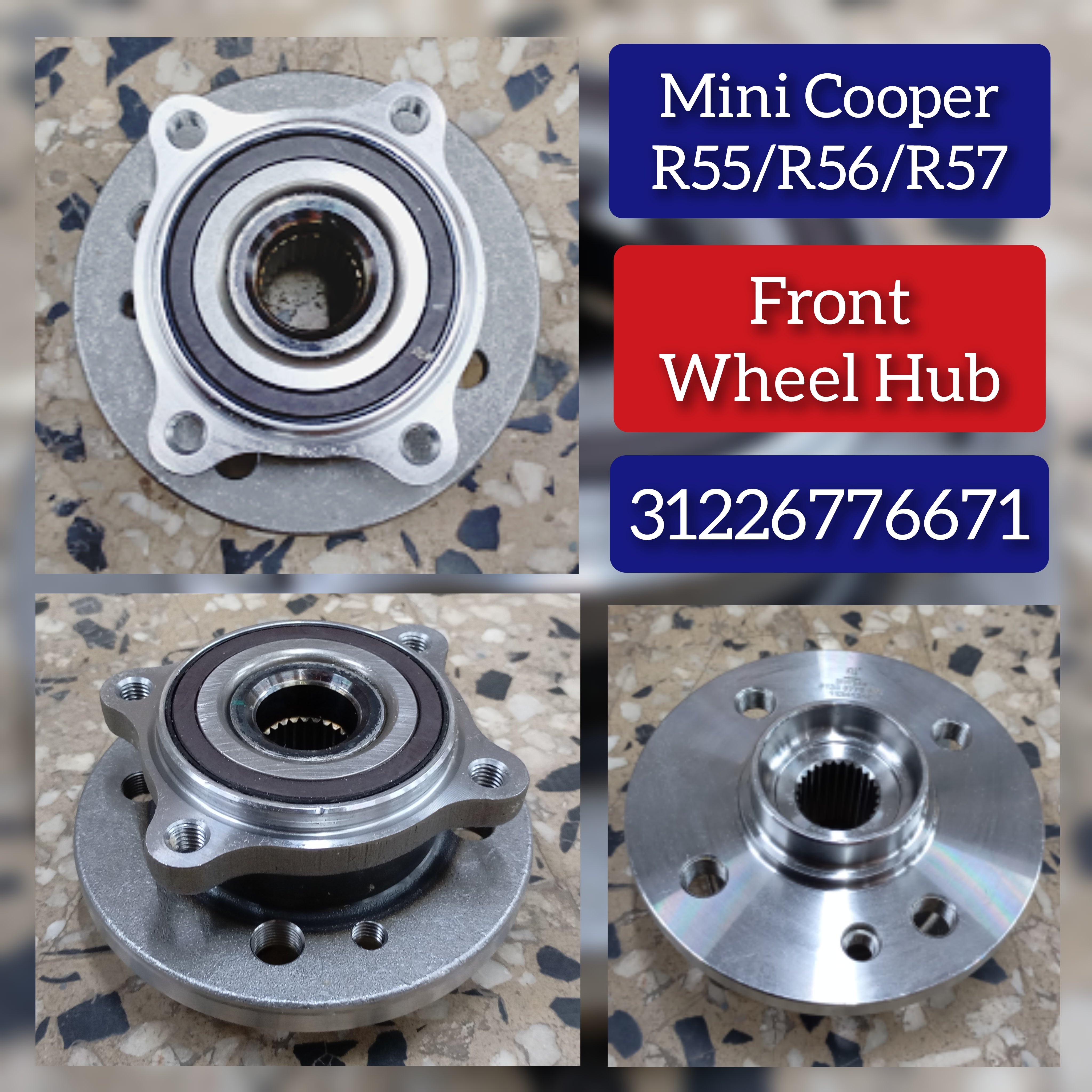 Front Wheel Bearing 31226776671 & 31222318457 & 31 226776162Compatible With MINI & MINI (R50, R53) & MINI (R56) & MINI CLUBMAN (R55) & MINI CLUBVAN (R55) & MINI (R56)