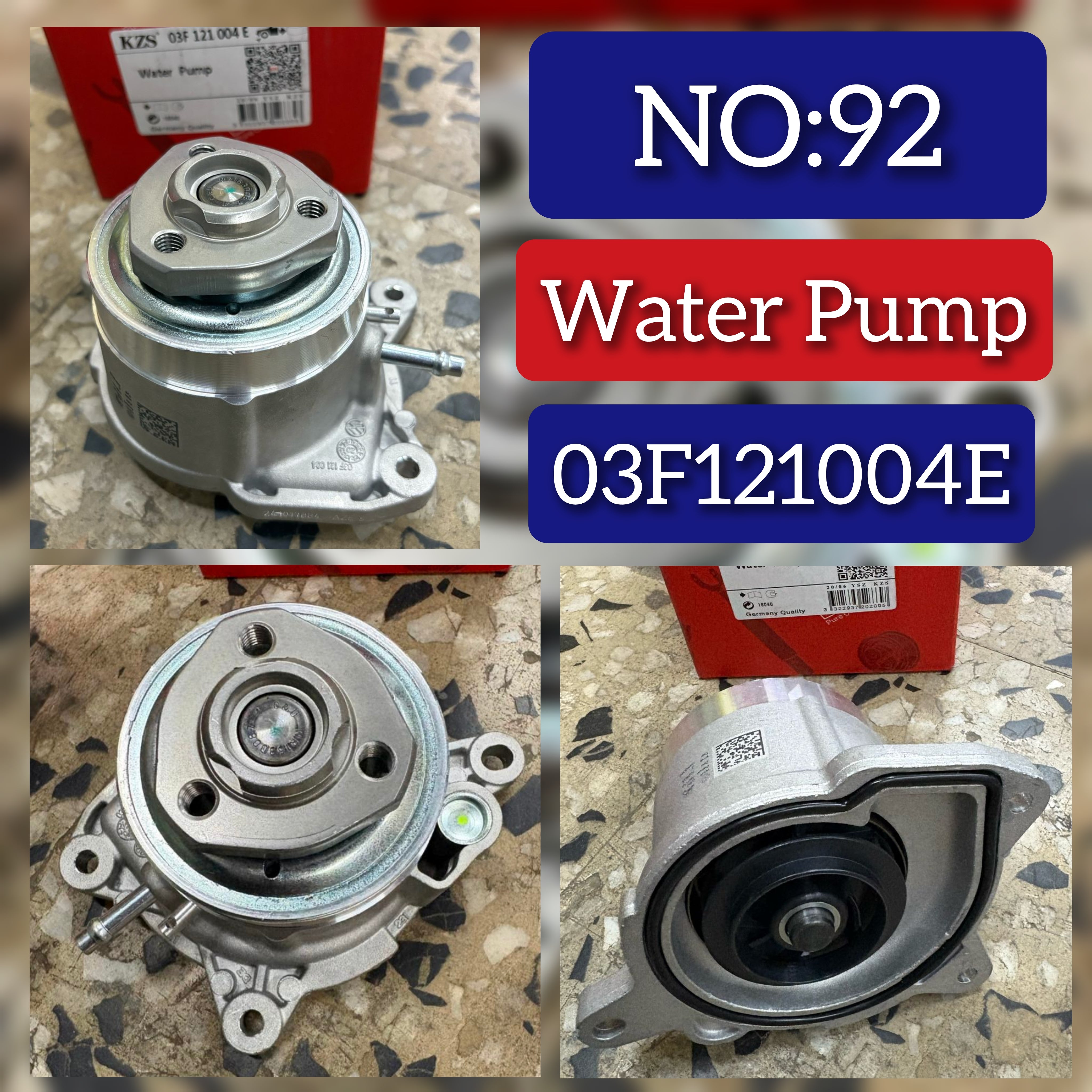 Water Pump 03F121004A & 03F121004B & 03F121004D & 03F121004E & 03F121004EX & 03F121004F & 03F121005 Compatible With VW BEETLE (5C1, 5C2) | FUSCA | BJALLA BEETLE Convertible (5C7, 5C8) Tag No.92