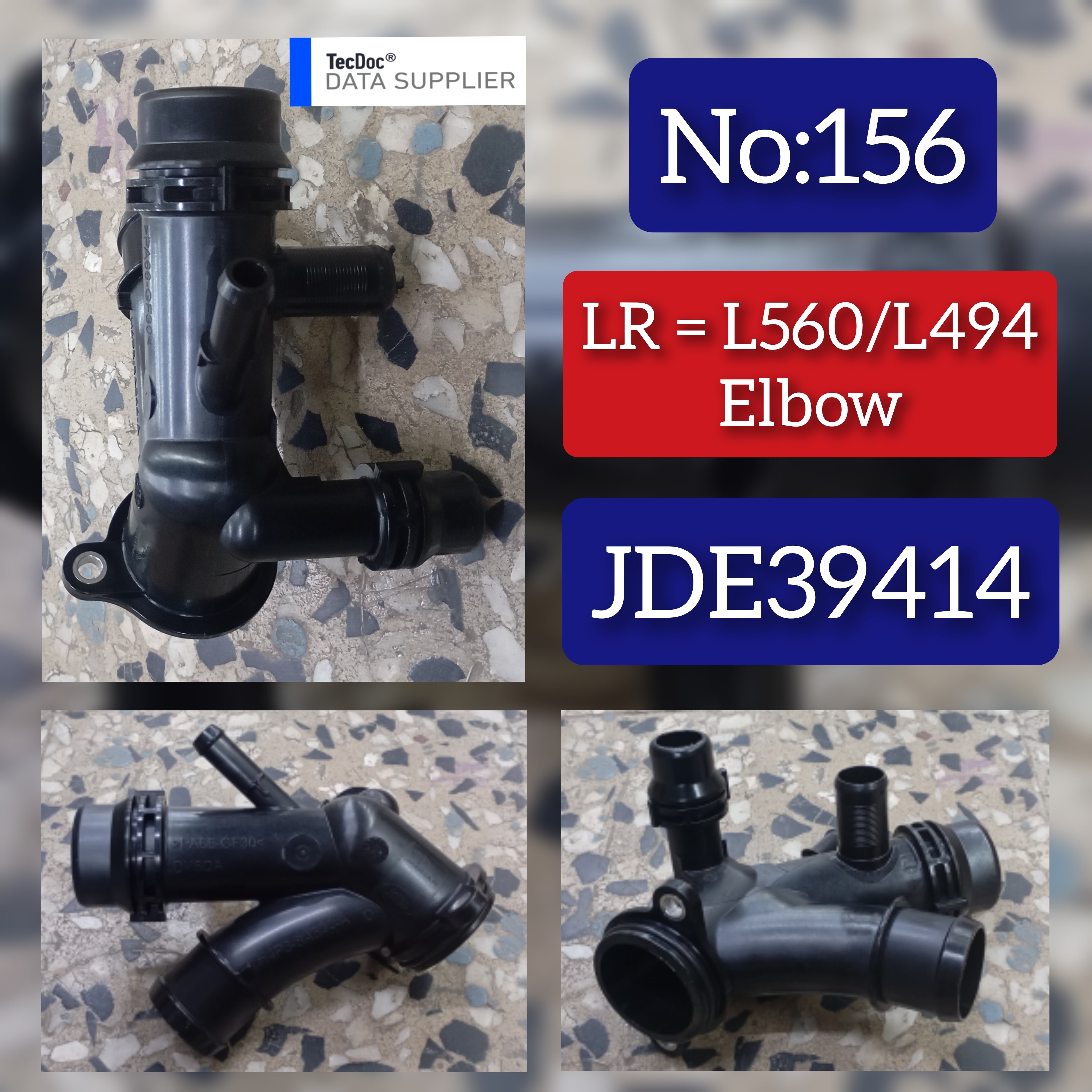 ELBOW JDE39414 LR092129 Compatible With Jaguar XF 2017-2018. Tag No.156