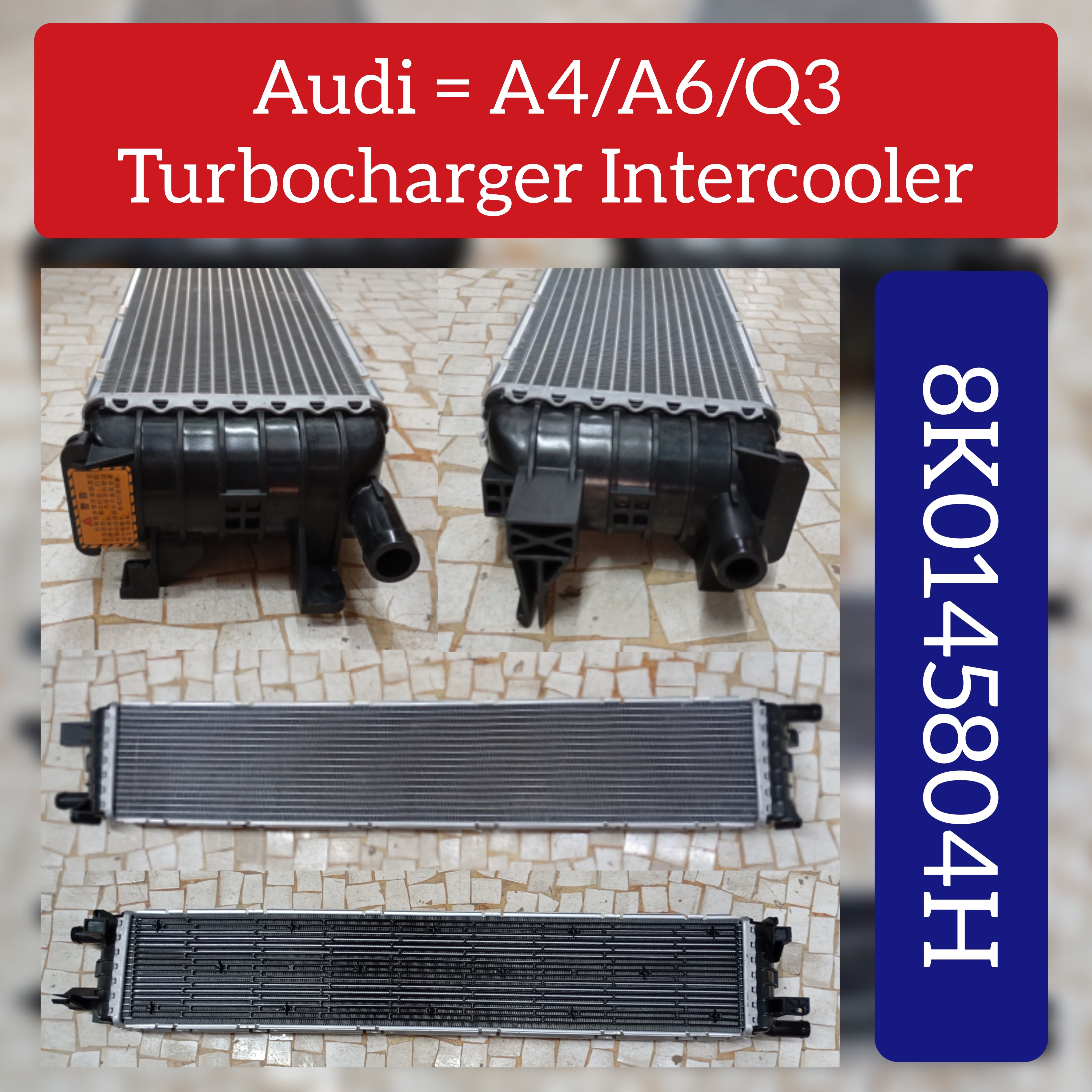 Tubocharger Radiator 8K0145804H Compatible With AUDI A4 B8 (8K2) | A4 / S4 A6 C7 (4G2, 4GC) | A6 / S6 Q3 (8UB, 8UG)