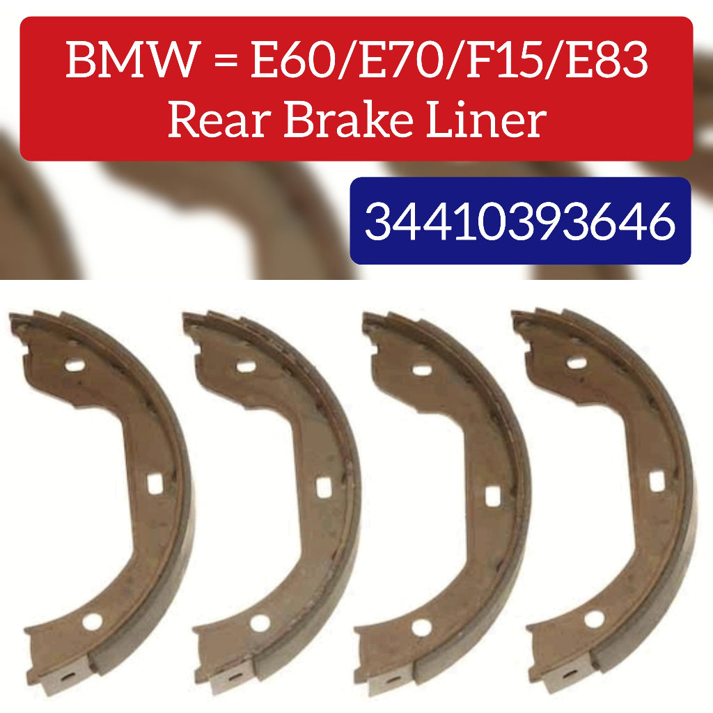 Rear Parking Brake Shoe Set 34410393646 34416780041 Compatible With BMW 3 Series E90,F30, F80, GT F34 & X1 (E84)