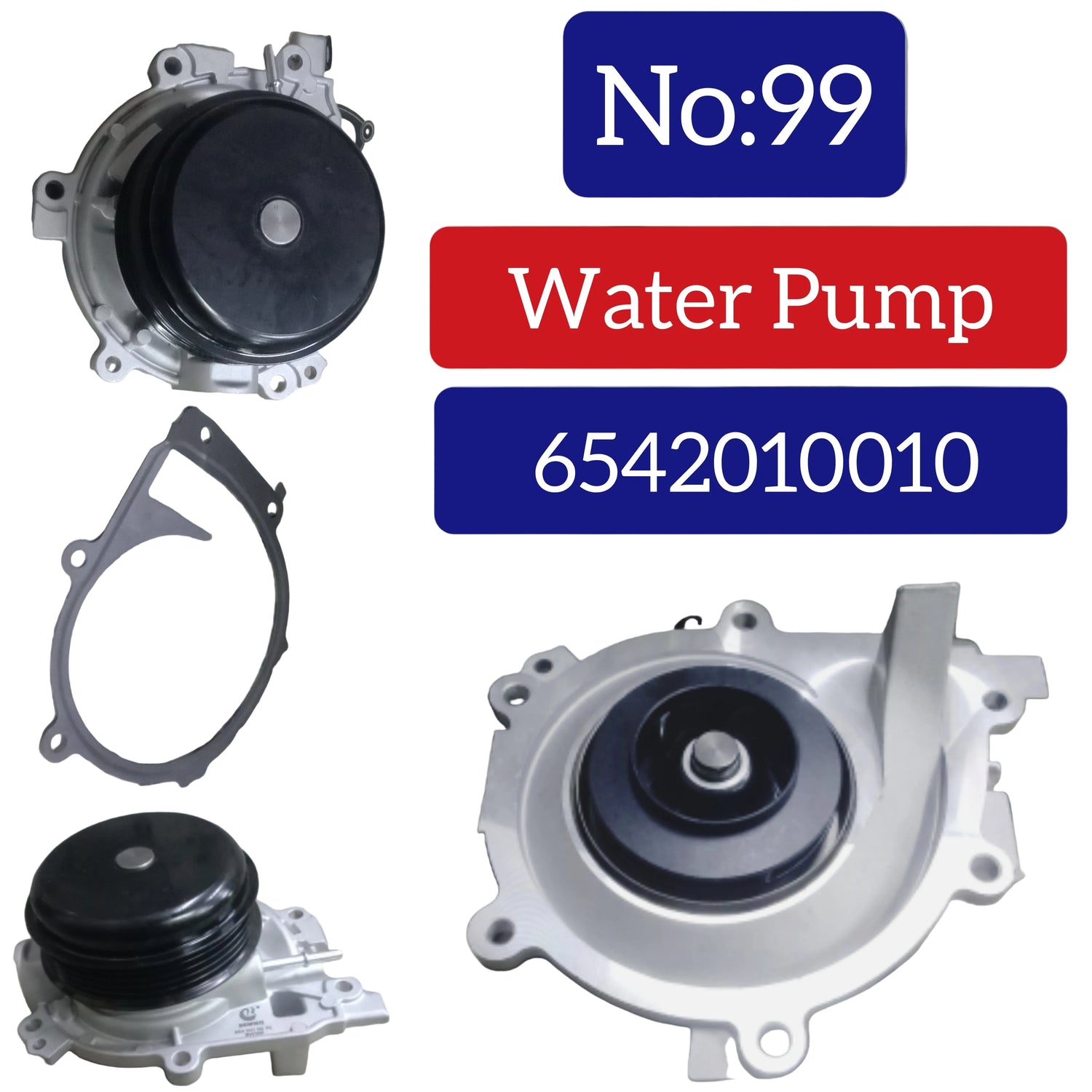 Water Pump 6542000001 6542010010 6542010110 A6542007700 A654200230080 A6542000001 A6542002300 A6542010010 A6542010110 Compatible With Mercedes Benz W205 W213 Tag No.99