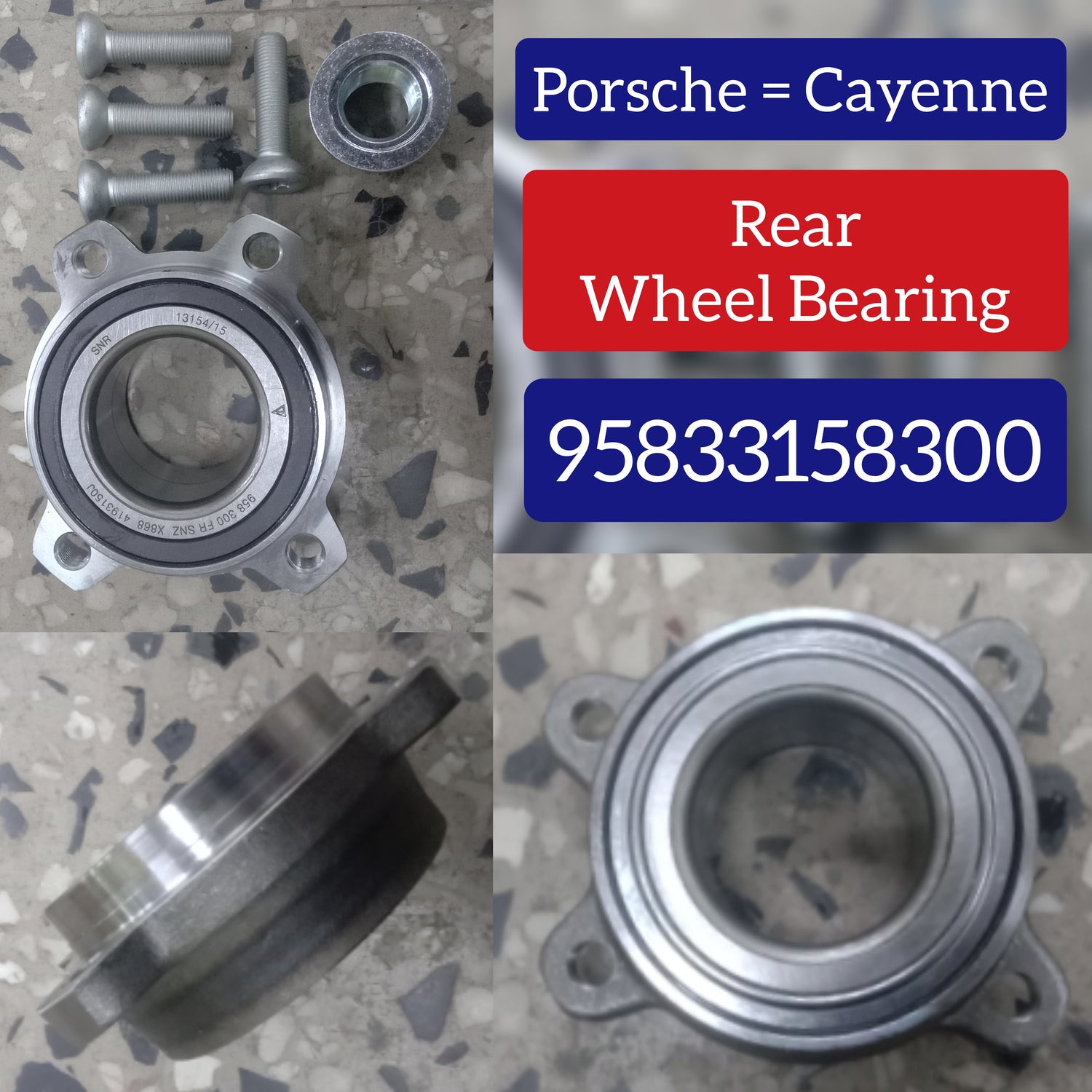 Rear Wheel Bearing  95833158300 Compatible With PORSCHE CAYENNE (92A) & VW TOUAREG (7P5, 7P6)
