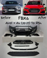 Front Bumper Kit Compatible With Audi A4 To RS4 {2020-2021}  FBK.6