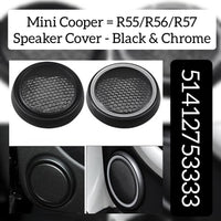 Mini Interior Door Loudspeaker Cover Black&Chrome 51412753333 Compatible With Mini Cooper Clubman R55 08-14 R58 12-15 R56 07-14 R57 09-15 R59 12-14 R56 N 09-13