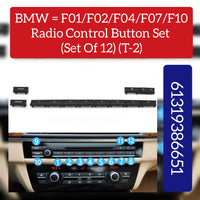 CD Player Buttons 12pcs Set Model A Black 61319386651-Q12 Compatible With BMW 5/6/7 Series F10 F11 F18 F07 F06 F12 F13 F01 F02 F04