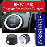 Engine One Button Start Stop Button Switch Cover  61319153832  61319153832-1  9153832-A  Compatible with BMW 5 Series (F10) & 7 Series  (F01, F02, F03, F04)