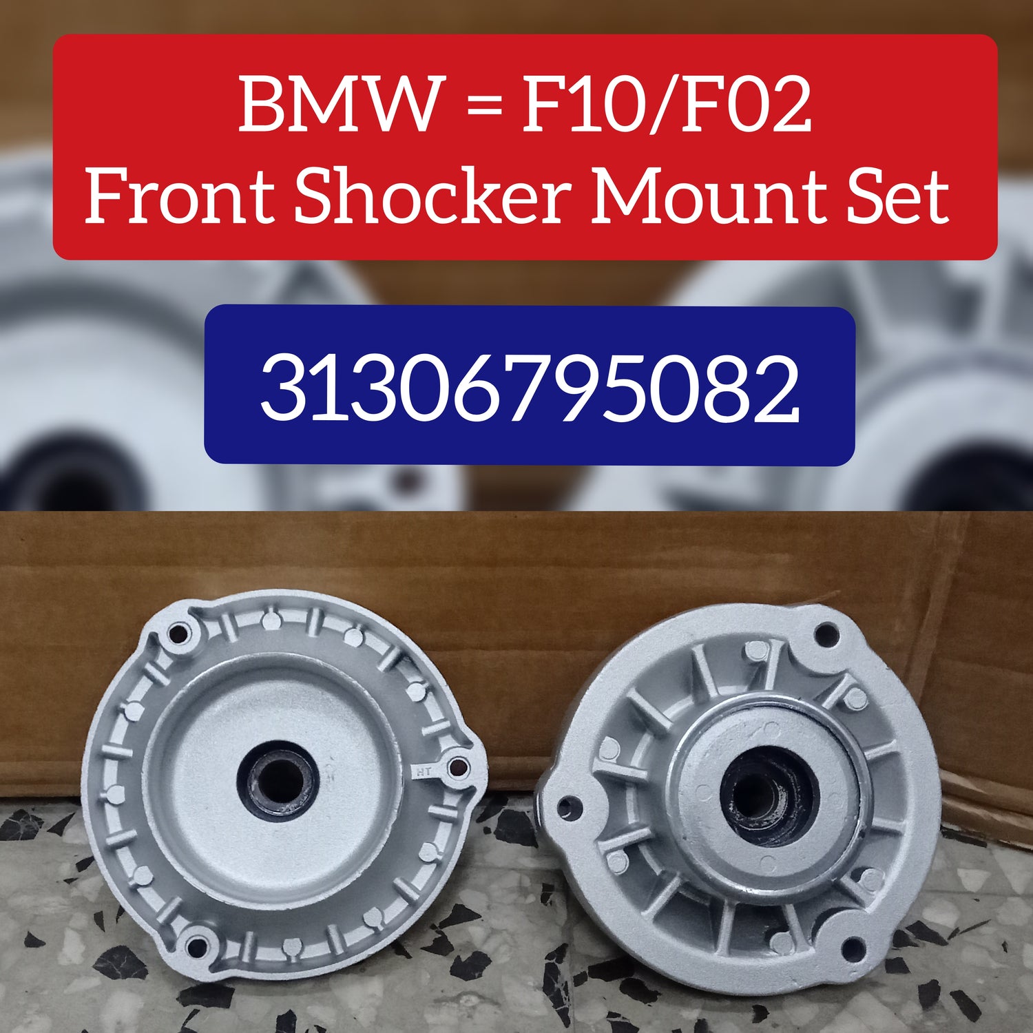 Front Left & Right (Set Of 2) Suspension Strut Mount 31306795081 31306795082 Compatible With  BMW 5 Series F10 & 5 Gran Turismo (F07) &  6 Convertible (F12) & 5 Gran Turismo (F07) & 7  Series (F01, F02, F03, F04)