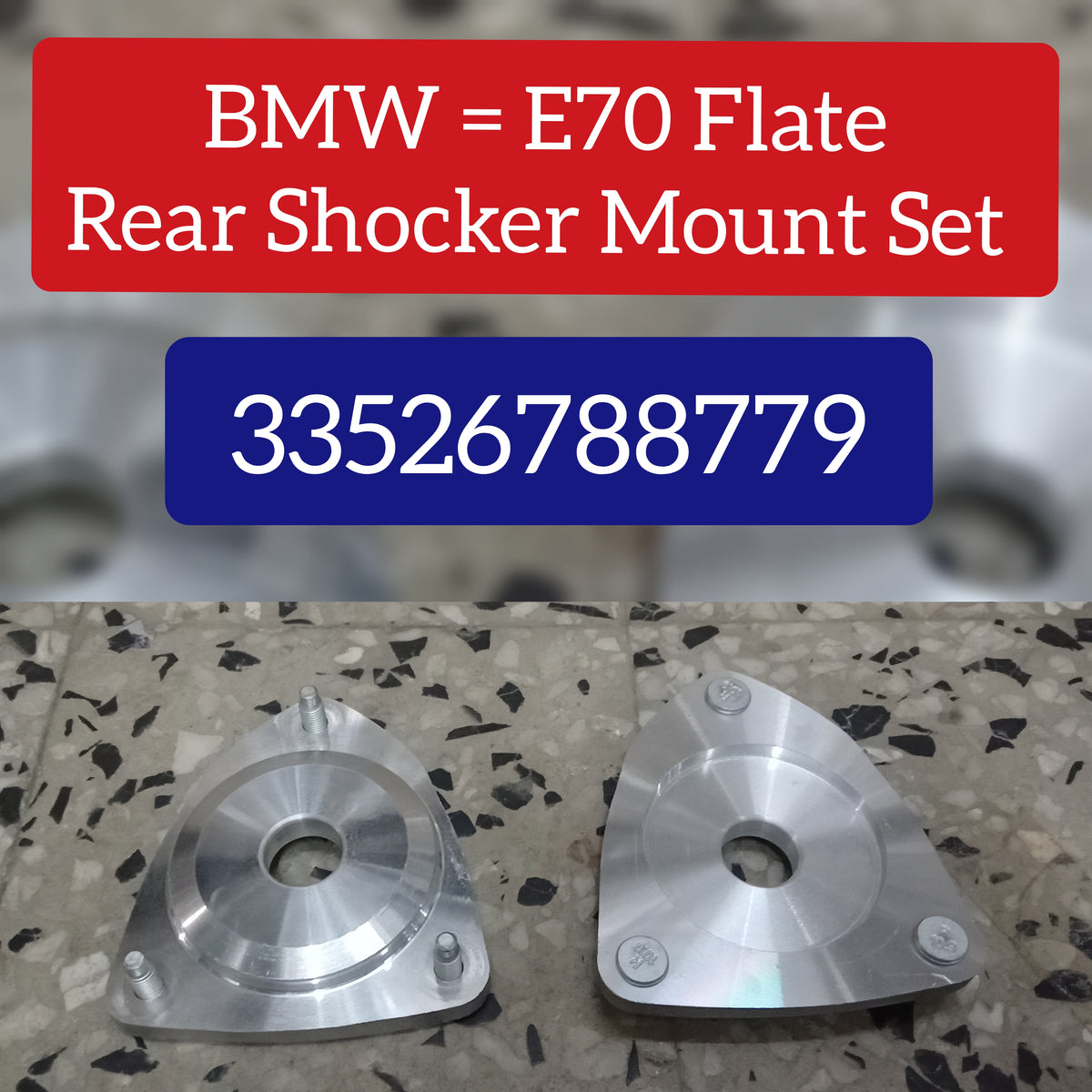 Rear Shock Strut Mounts 33526788779 (Flate) Compatible With BMW X5 (E70) & X6 (E71, E72)