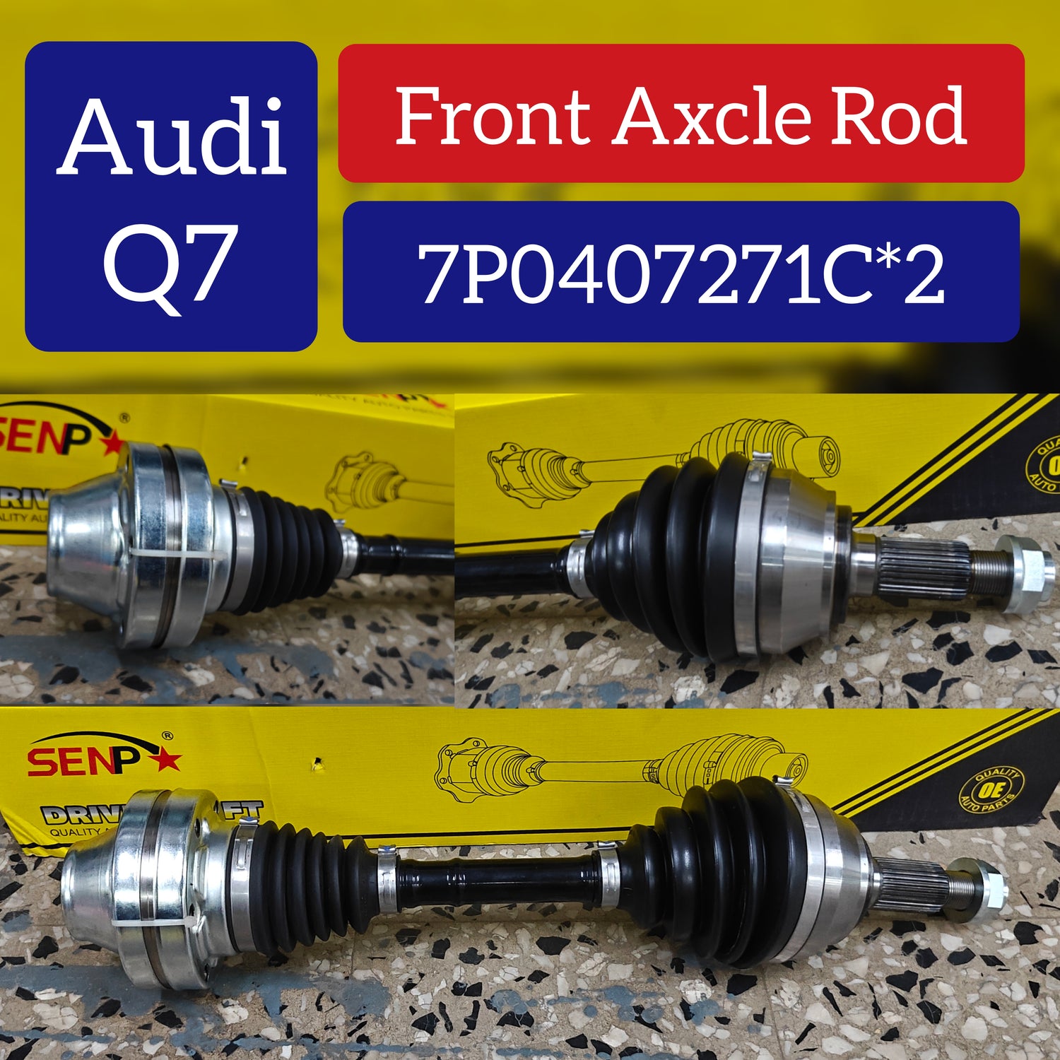 Front Driveshaft 7P0407271C 7L0407271E 7L0407271F Compatible With AUDI Q7 (4LB) & PORSCHE CAYENNE (92A) & CAYENNE (9PA) & VW TOUAREG (7LA, 7L6, 7L7)