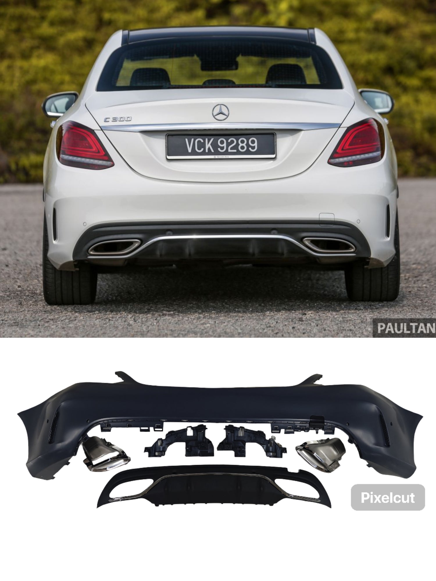 Rear Bumper Kit 2058853304 Compatible With Mercedes Benz C-Class W205 (2019-21) RBK5