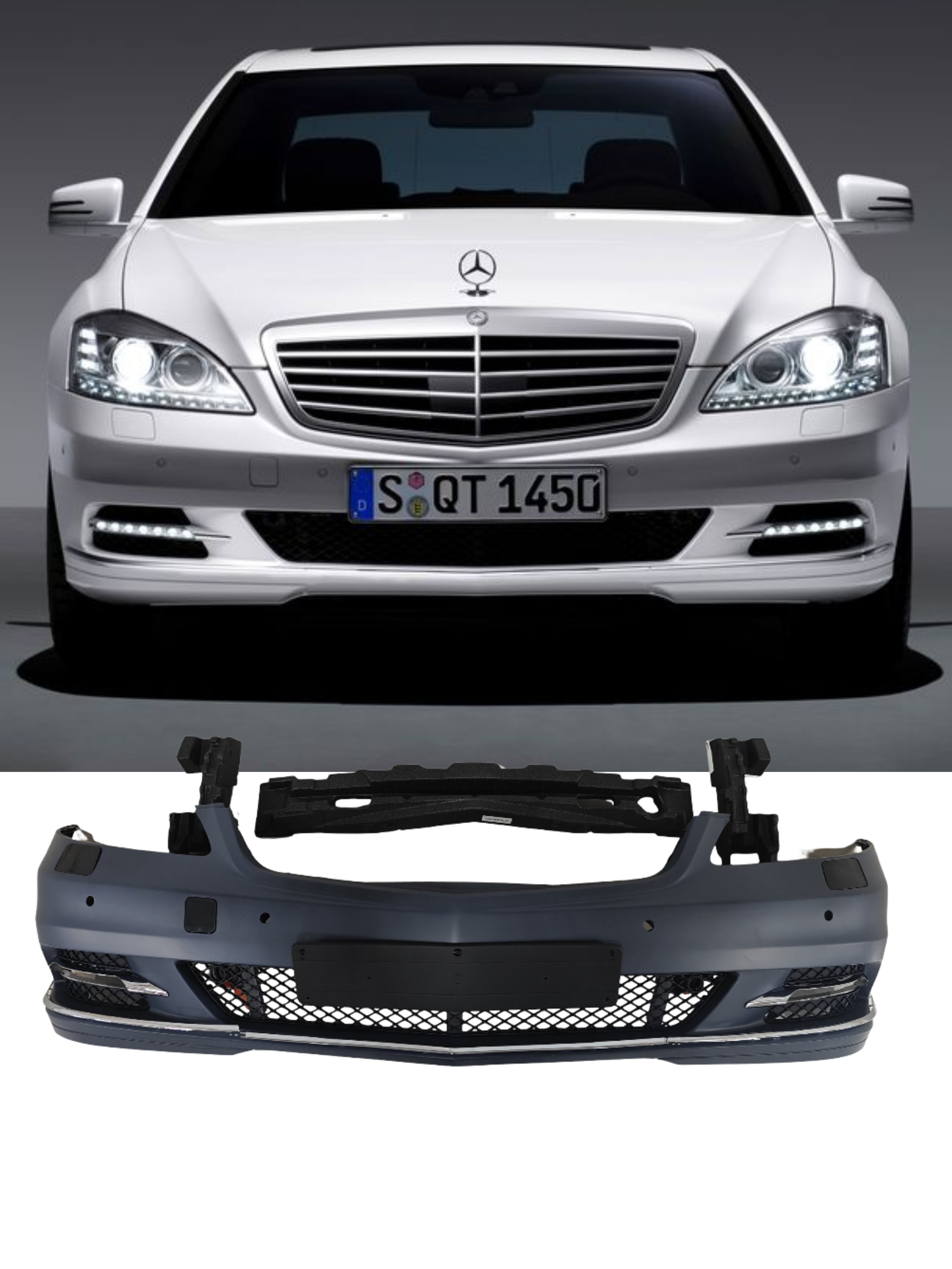 Front Bumper Kit 2218805940 Compatible With Mercedes Benz S-Class W221 (2010-13) FBK207