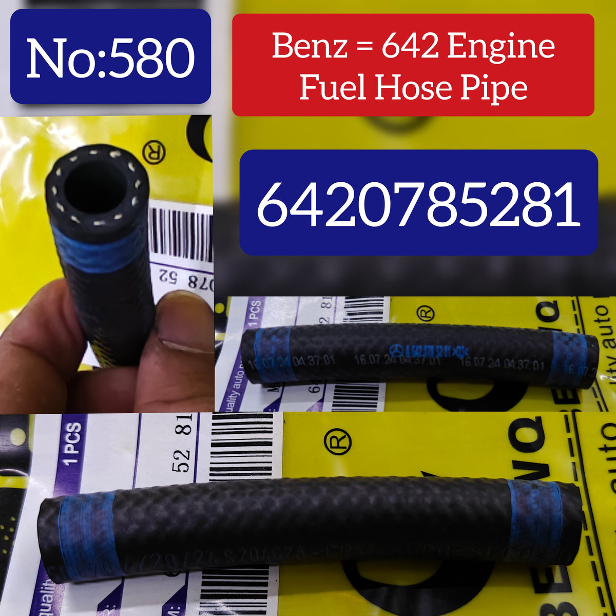 Fuel Hose Pipe 6420785281 Compatible With Mercedes Benz 642Eng Tag No.580