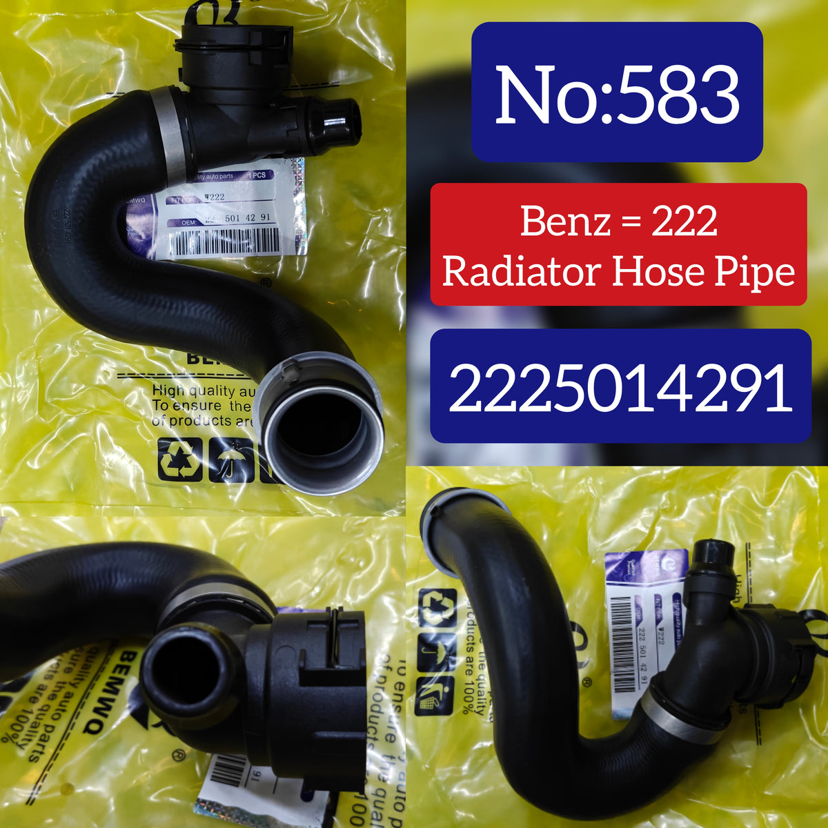 Radiator Hose Pipe 2225014291 Compatible With Mercedes Benz  W222 Tag No.583