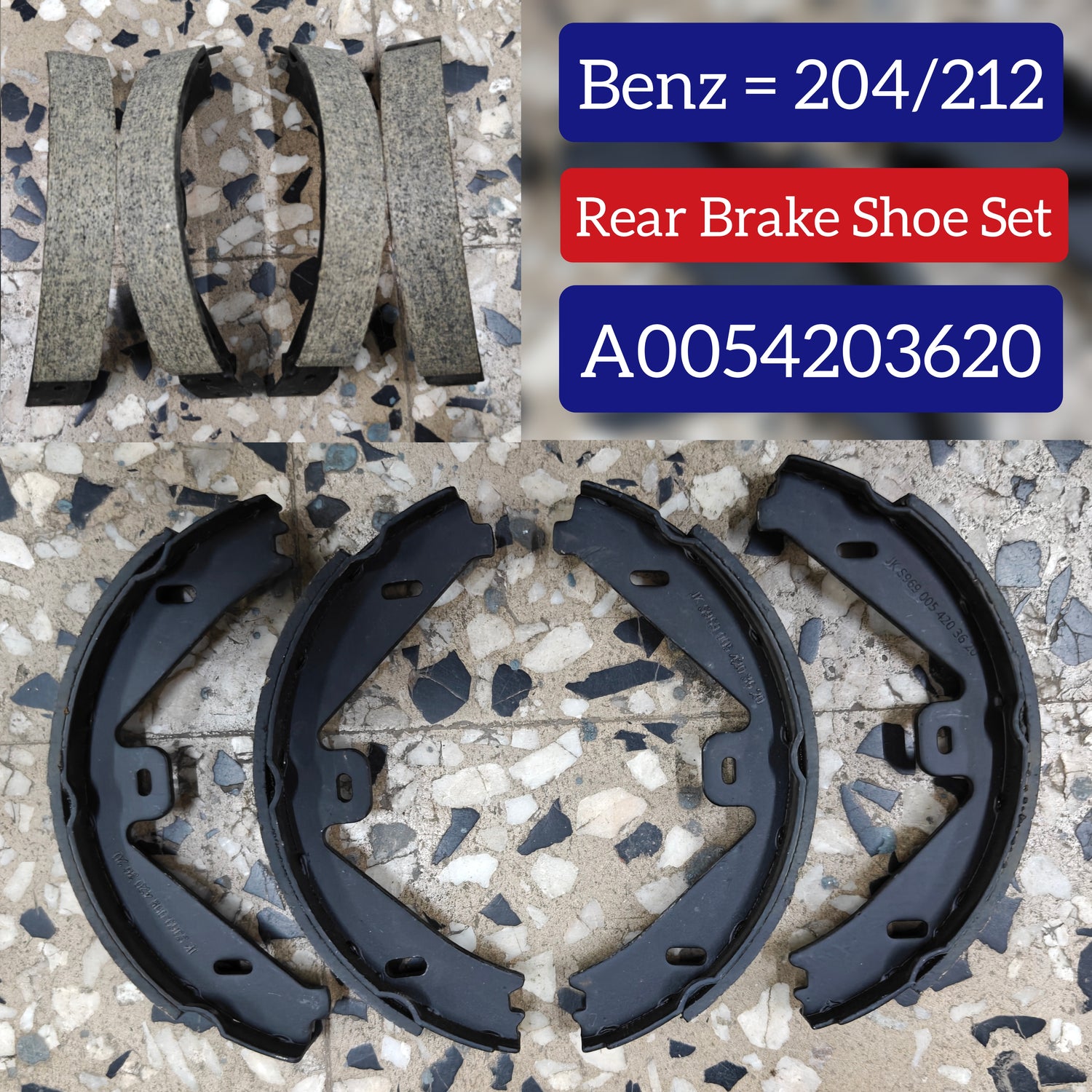 Rear Parking Brake Shoe Set A0054203620 0054203620 Compatible With MERCEDES-BENZ C-CLASS (W204) & CLS (C218) & E-CLASS (W212)