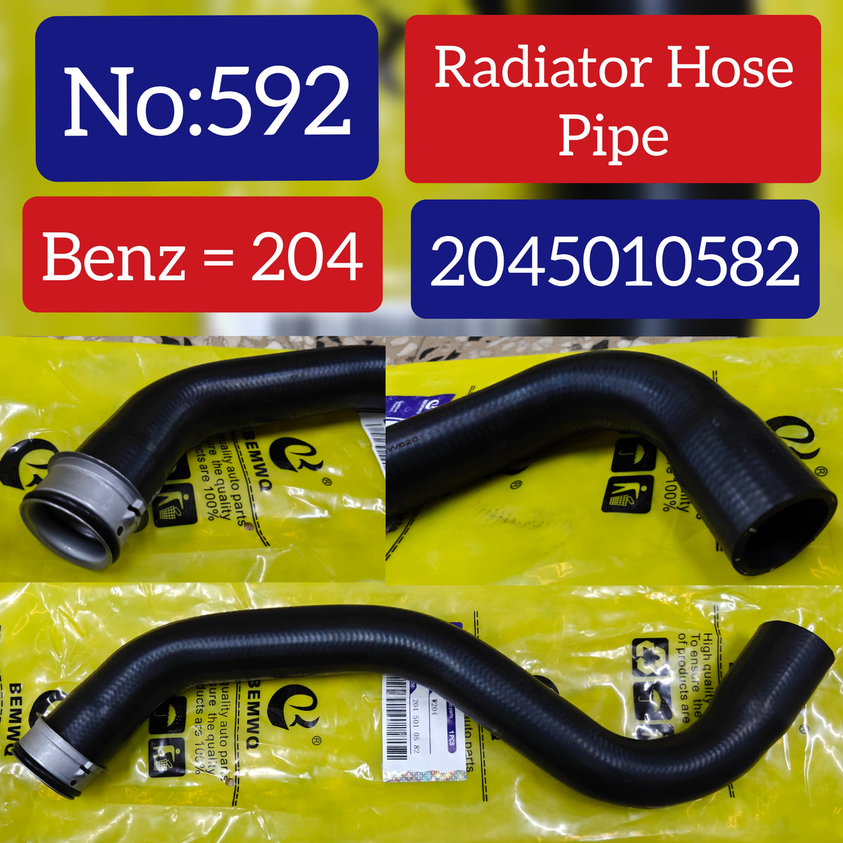 Radiator Hose Pipe 2045010582 Compatible With Mercedes Benz W204 Tag No.592