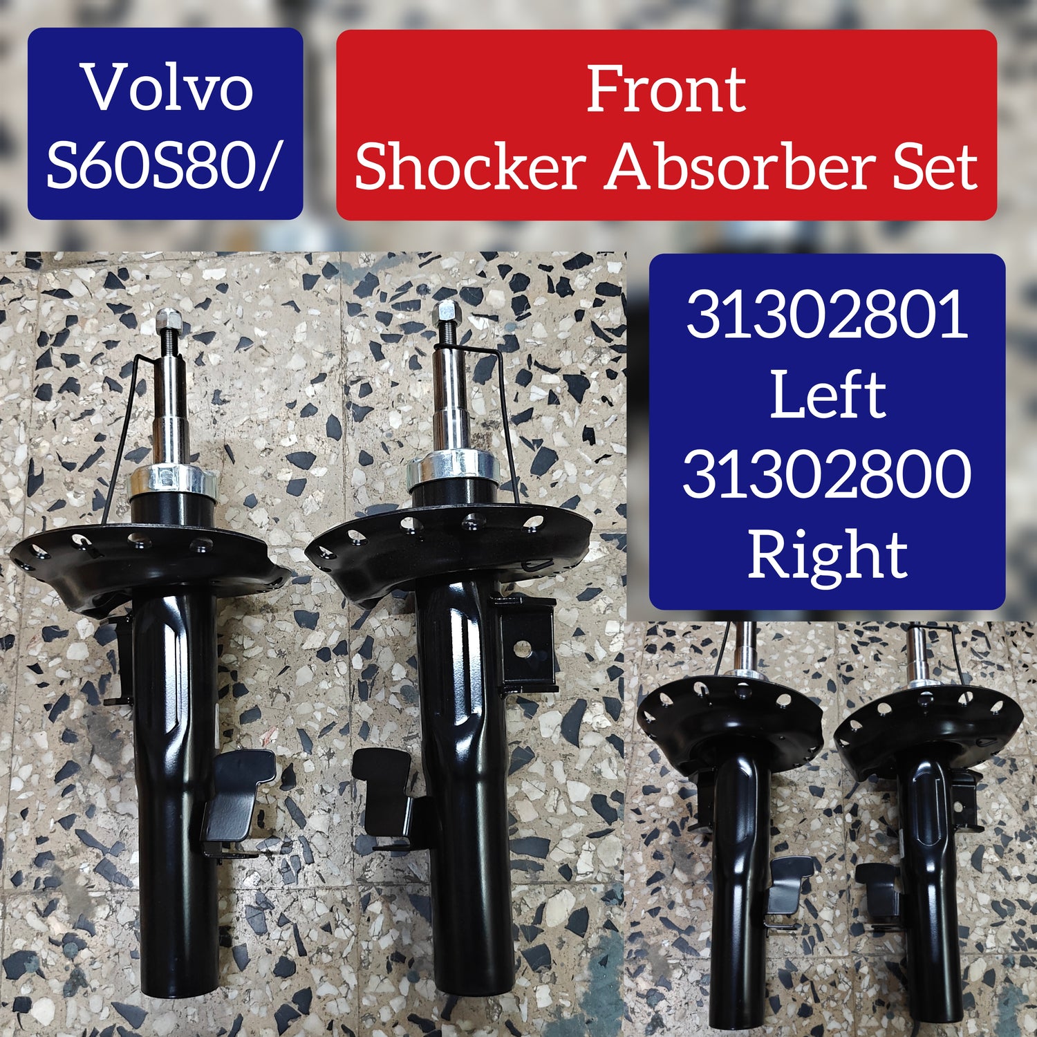 Front Shocker Right 31302800 & Left 31302801 Compatible With Volvo S60/S80