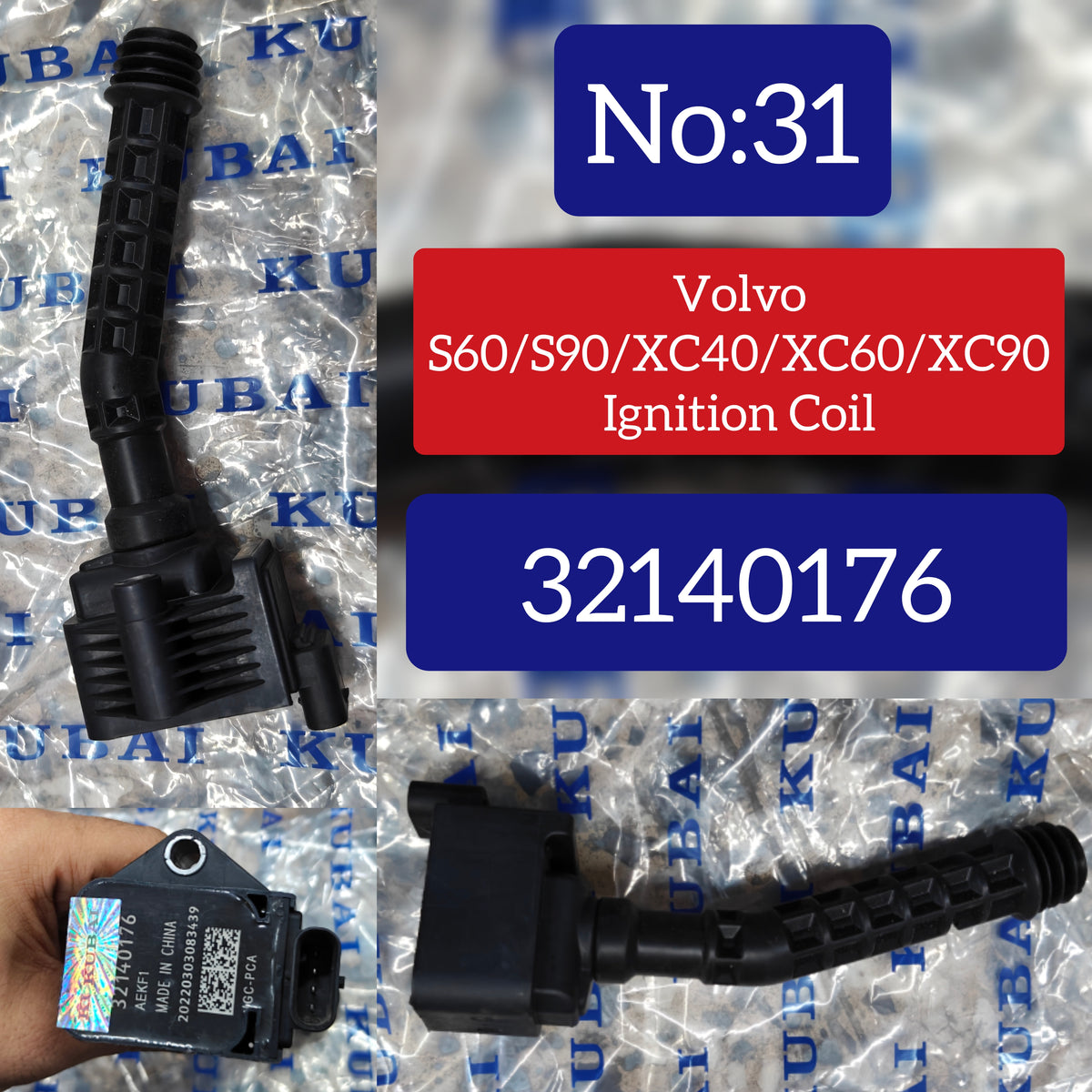 Ignition Coil 32140176 Compatible With Volvo V90/S60 Tag No.31