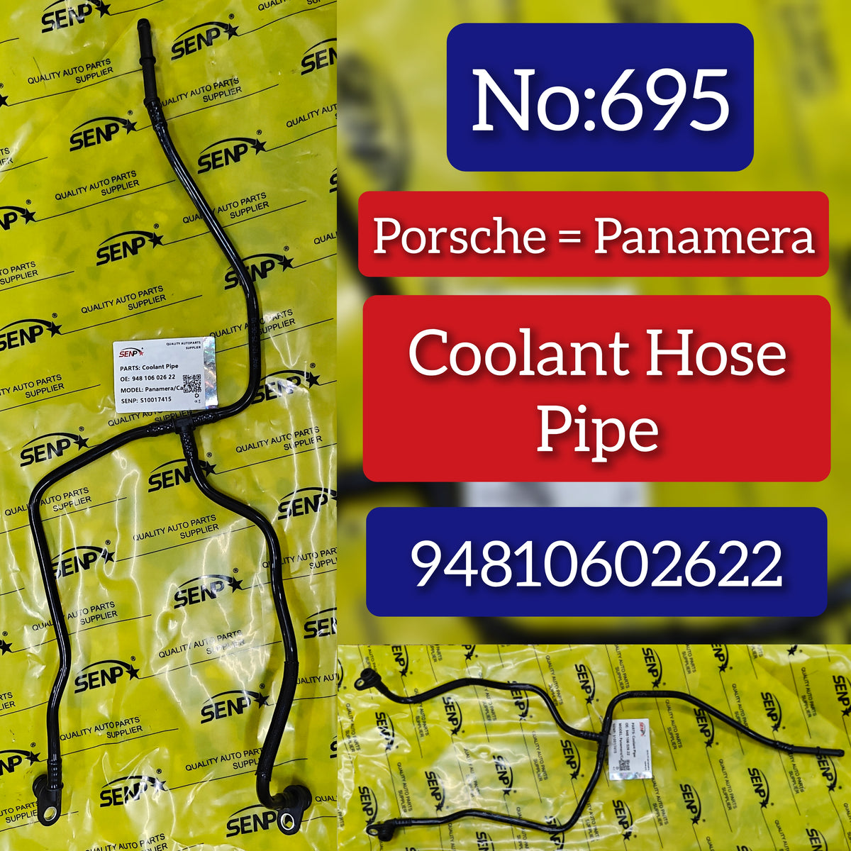 Coolant Hose Pipe 94810602622 Compatible With Porsche Panamera Tag No.695