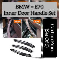 Inner pull handle (3pcs) (Carbon fiber) (RHD) Compatible With BMW E70 E71 X5 2006-2014