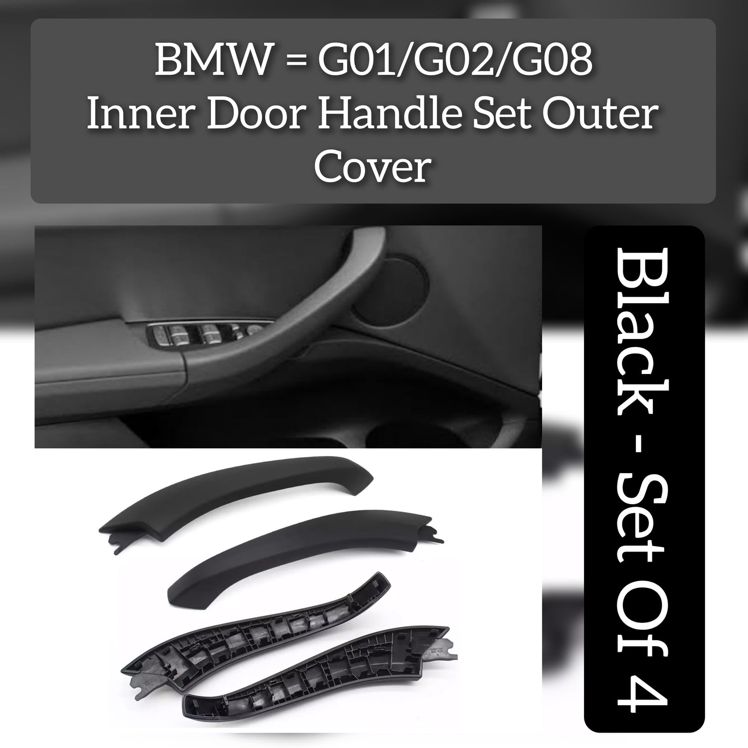 Inner Door Handle Outer Cover Set 51416999879  51416999880  Compatible With BMW X3 & X4 & G01 & G08 & F97