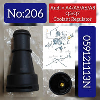 Coolant Elbow 059121113N Compatible With Audi  A4/A5/A6/A8 Q5/Q7 B8 Tag No.206