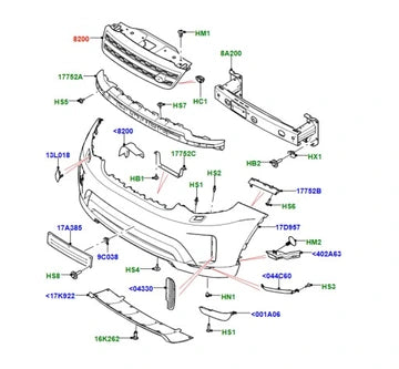FogLamp Cover Bracket Left LR127531 Right LR127530 Compatible With LAND ROVER DISCOVERY SPORT (L550) Tag No.3101