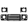 Front Bumper Grille & Headlamp Surrounds Cover (Black) Compatible With Land Rover Defender L663 (2020)