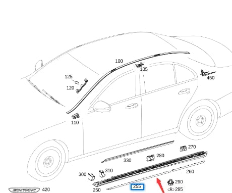 Front Door Chrome Left 2136980162 & Right 2136980262 Compatible With MERCEDES BENZ E-CLASS W213 2016-2019  Tag No.203