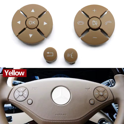 Steering Wheel Buttons (new model) Yellow Left 22182157518490  Right 22182158518490 Compatible With Mercedes Benz S CL Class W221 W216