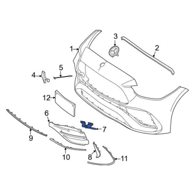 Front Bumper Bracket Left 2068842100 & Right 2068842200 Compatible With Mercedes-Benz C-CLASS W206 (2022-2025) Tag No.810