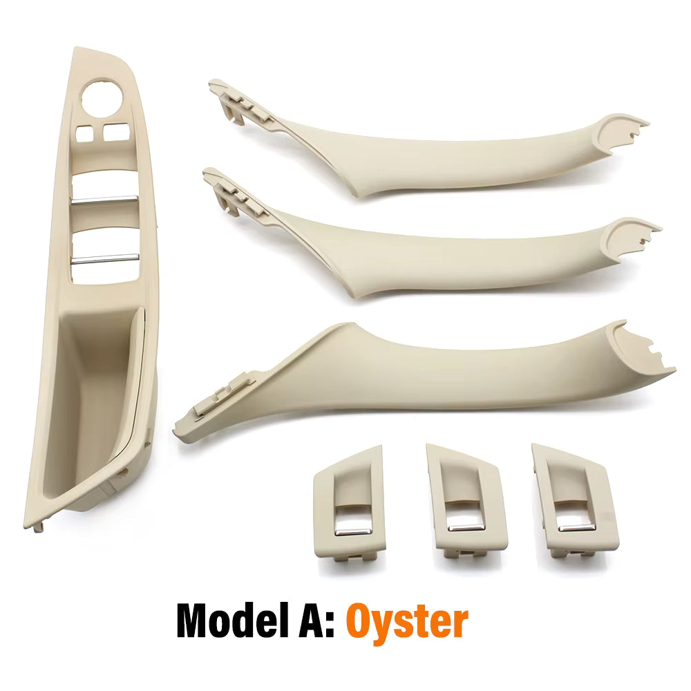RHD Inner Door Pull Handle and Window Switch Panel Set Oyster 51417225880 Left 51417225863  Right 51417225864 Left  51417225895 Right 51417225896 Compatible With BMW F10 F11 F18