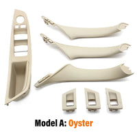 RHD Inner Door Pull Handle and Window Switch Panel Set Oyster 51417225880 Left 51417225863  Right 51417225864 Left  51417225895 Right 51417225896 Compatible With BMW F10 F11 F18