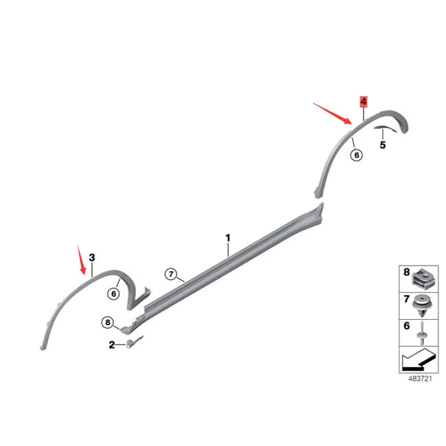 Rear Wheel Right Eyebrow 51777181680 Compatible With BMW X3 (G01) (2017-2021) Tag No.78
