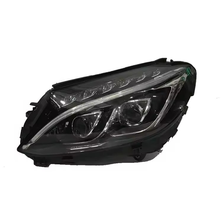 Headlight Headlamp  Left A2059067303 & Right A2059067403 A2058203661 (Single Lens) (Without Blaster) Compatible With  MERCEDES-BENZ C-CLASS (W205) & C-CLASS Convertible (A205) 2015-2018 Tag No.101