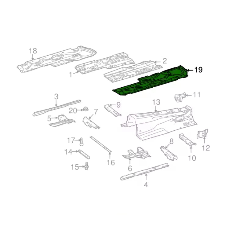 Engine Under Cover Right 2076806300 Compatible With Mercedes Benz E Coupe