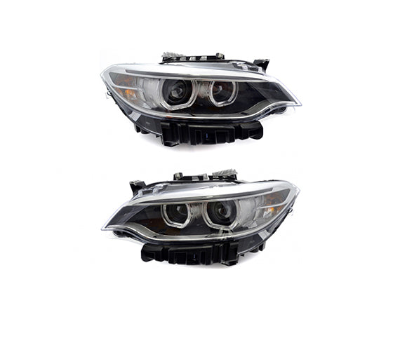 Complete Headlight Set Left 63117388927 & Right 63117388928 Compatible With BMW For 2 Series F22 2014-2016