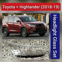 Front Headlight Glass Compatible With Toyota Highlander (2018-2019)