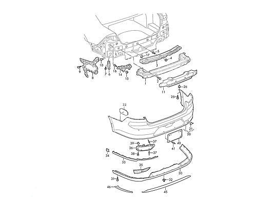 Rear Bumper Bracket Left 3GD807483 Right 3GD807484 Compatible With Volkswagen PASSAT B8 (362) Tag No.308