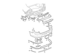Rear Bumper Bracket Left 3GD807483 Right 3GD807484 Compatible With Volkswagen PASSAT B8 (362) Tag No.308