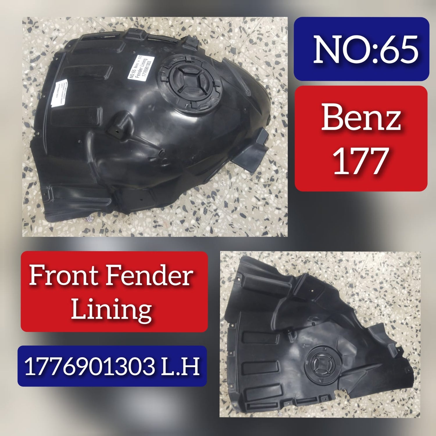 Rear Left Fender Liner 1776901303 1776900304 A1776901303 Compatible With MERCEDES-BENZ A-CLASS W177 & B-CLASS W247 Tag-FEM-65