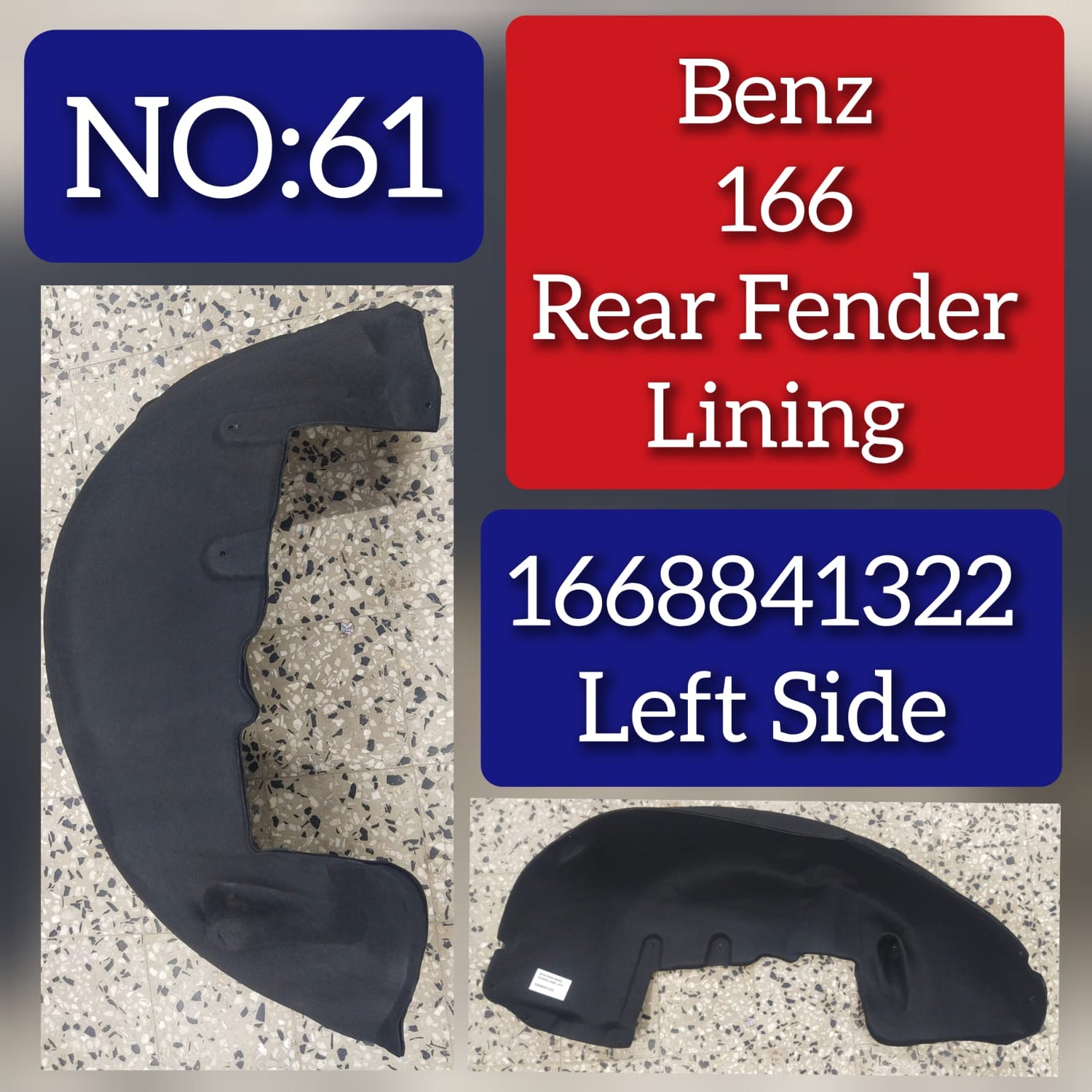 Rear Left Fender Liner 1668841322 A1668841322 Compatible With MERCEDES-BENZ GLE W166 Tag-FEM-61