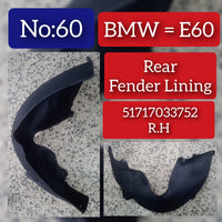 Rear Right Fender Liner 51717033752 Compatible With BMW 5 Series E60 Tag-FE-60